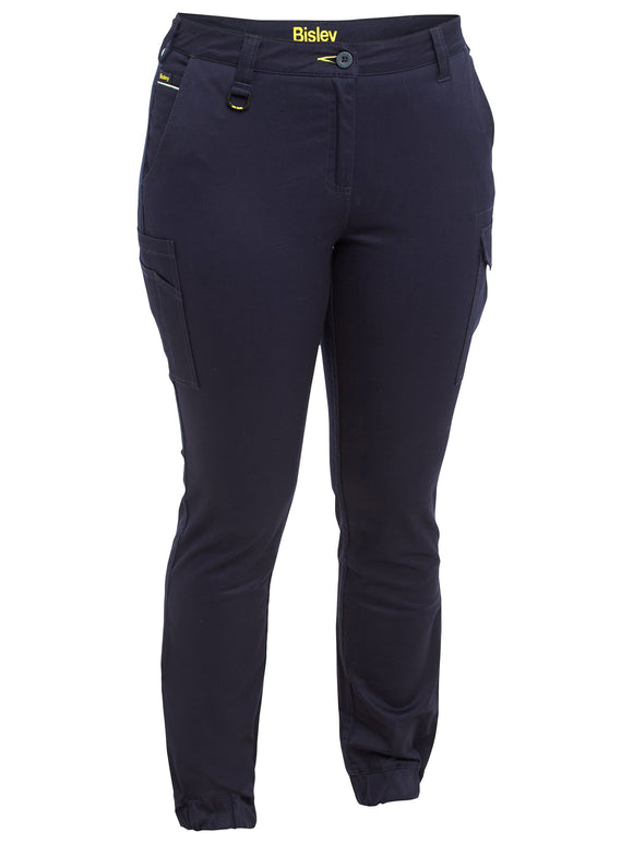 Bisley Workwear Women's Cotton Cargo Cuffed Pants Navy