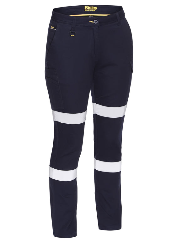 Bisley Workwear Women's Taped Cotton Cargo Pants Navy