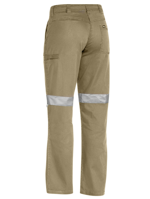 Bisley Workwear Women's Taped Cool Vented Lightweight Pants Khaki - Discontinued
