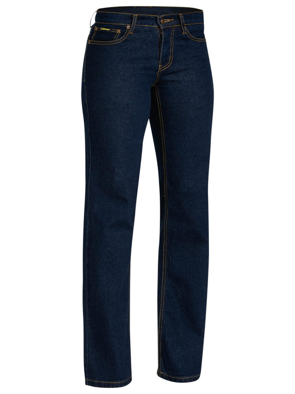 Bisley Workwear Women's Stretch Denim Jean Blue