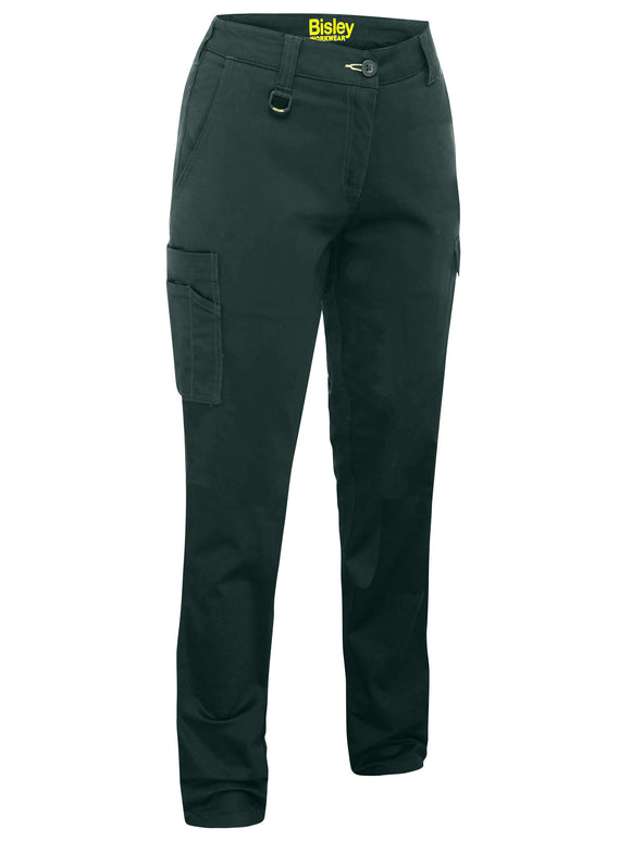 Bisley Workwear Women's Stretch Cotton Cargo Pants Bottle