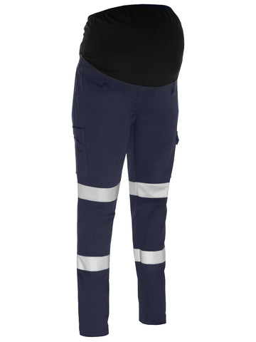 Bisley Workwear Women's Taped Stretch Cargo Maternity Pants Navy