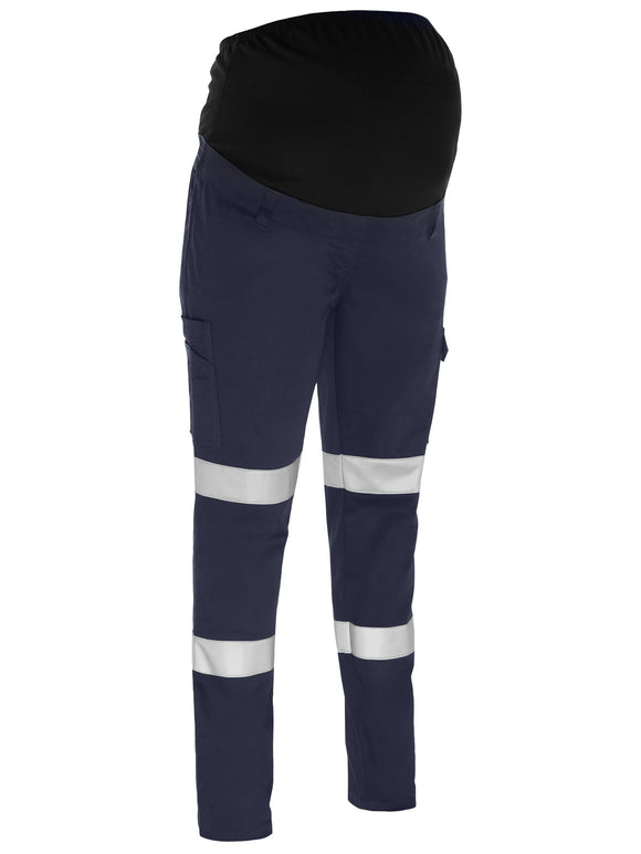 Bisley Workwear Women's Taped Stretch Cargo Maternity Pants Navy