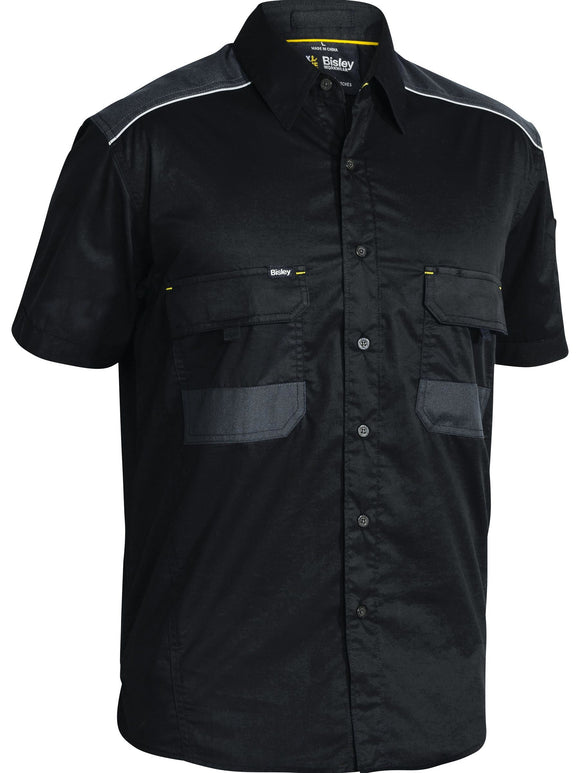 Bisley Workwear Flx & Move™ Mechanical Stretch Shirt Black