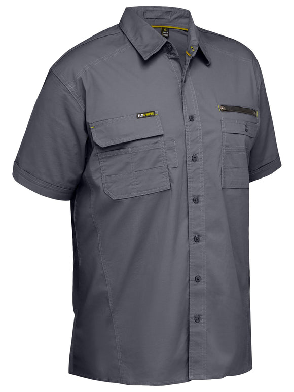 Bisley Workwear Flx & Move™ Utility Work Shirt Charcoal