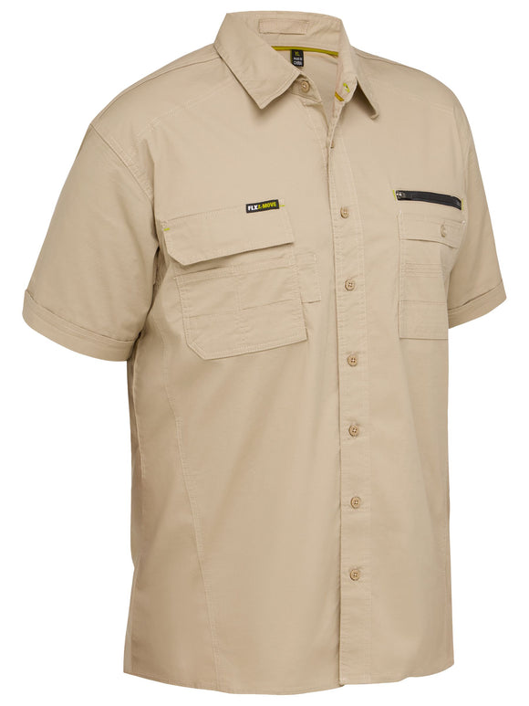 Bisley Workwear Flx & Move™ Utility Work Shirt Stone