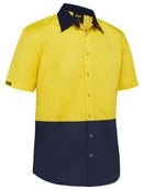 Bisley Workwear Two Tone Hi Vis Shirt Yellow/Navy - Discontinued