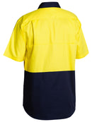 Bisley Workwear Hi Vis Cool Lightweight Drill Shirt Yellow/Navy
