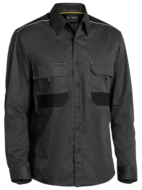 Bisley Workwear Flx & Move™ Mechanical Stretch Shirt Charcoal - Discontinued
