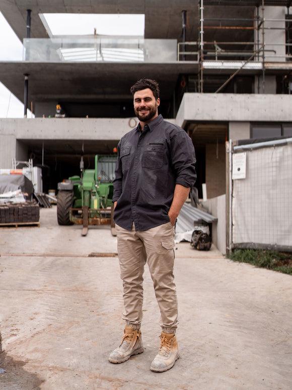 Bisley Workwear Flx & Move™ Utility Work Shirt Charcoal
