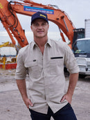 Bisley Workwear Flx & Move™ Utility Work Shirt Stone
