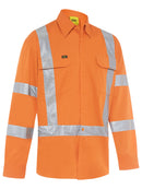 Bisley Workwear X Taped Biomotion Hi Vis Cool Lightweight Drill Shirt Rail Orange