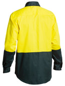 Bisley Workwear HI Vis Drill Shirt Yellow/Bottle