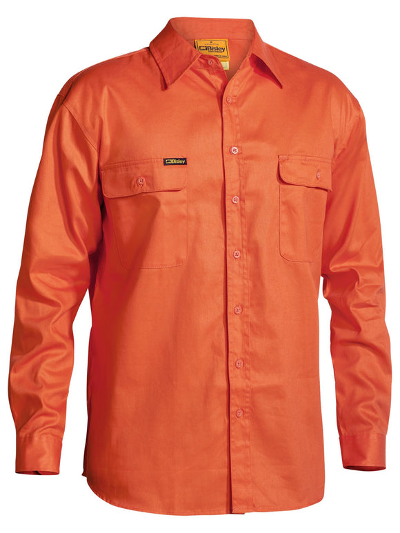 Bisley Workwear Hi Vis Drill Shirt Orange