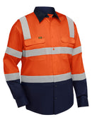 Bisley Workwear Taped Biomotion Hi Vis Cool Lightweight Vented Shirt Orange/Navy