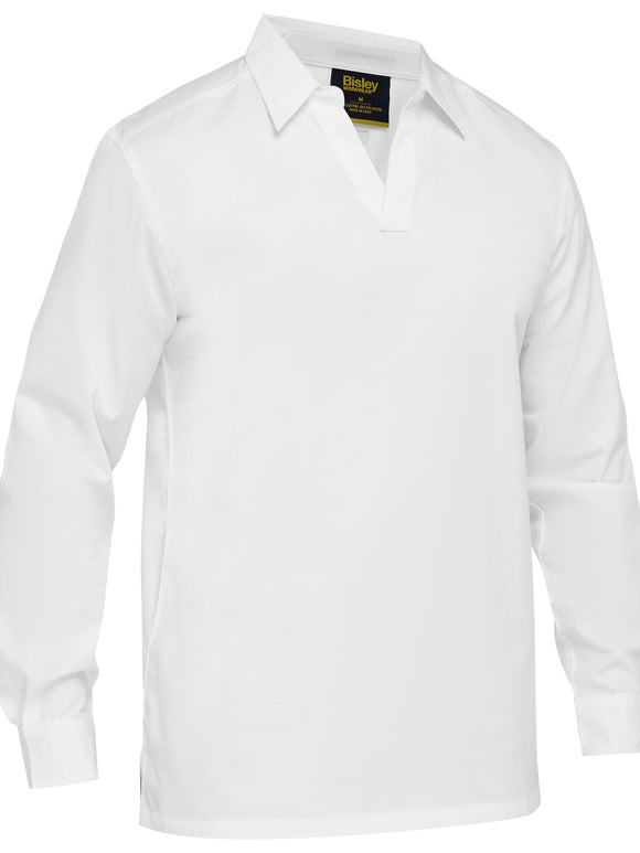 Bisley Workwear V-Neck Shirt White - Discontinued