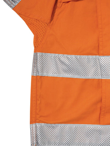 Bisley Workwear X Airflow™ Taped Hi Vis Ripstop Shirt Orange/Navy