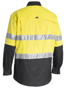 Bisley Workwear X Airflow™ Taped Hi Vis Ripstop Shirt Yellow/Charcoal