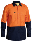 Bisley Workwear X Airflow™ Hi Vis Ripstop Shirt Orange/Navy