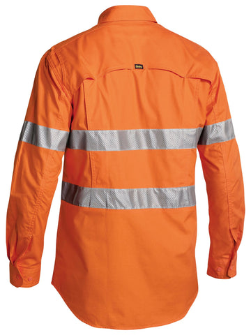 Bisley Workwear X Airflow™ Taped Hi Vis Ripstop Shirt Orange