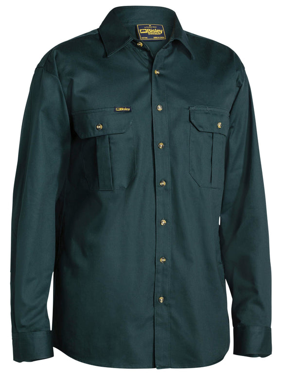 Bisley Workwear Original Cotton Drill Shirt - Long Sleeve Bottle