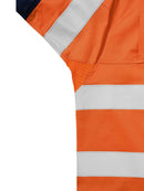 Bisley Workwear Taped Hi Vis Industrial Cool Vented Shirt Orange/Navy