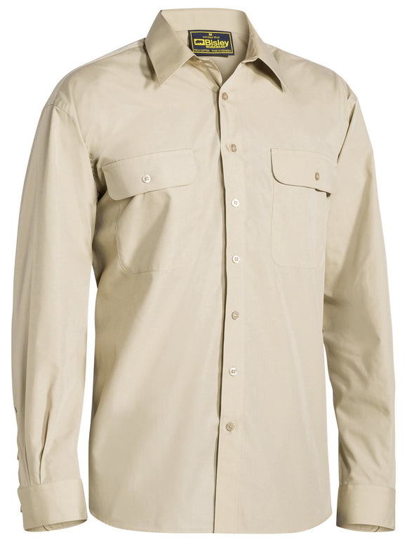 Bisley Workwear Permanent Press Shirt Sand