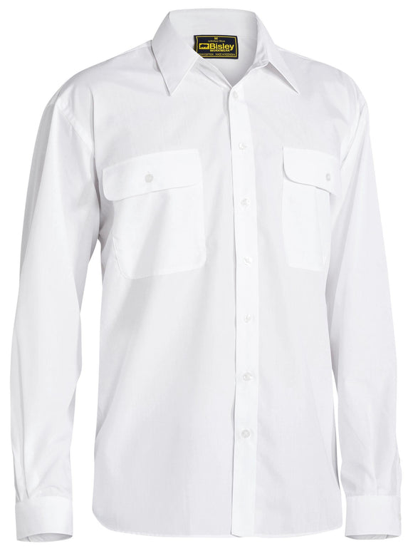 Bisley Workwear Permanent Press Shirt White