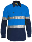 Bisley Workwear Taped Hi Vis Cool Lightweight Shirt Blue/Navy