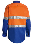 Bisley Workwear Taped Hi Vis Cool Lightweight Shirt Orange/Royal