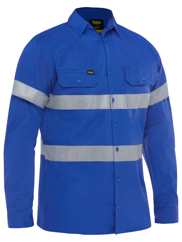 Bisley Workwear Taped Cool Lightweight Drill Shirt Royal
