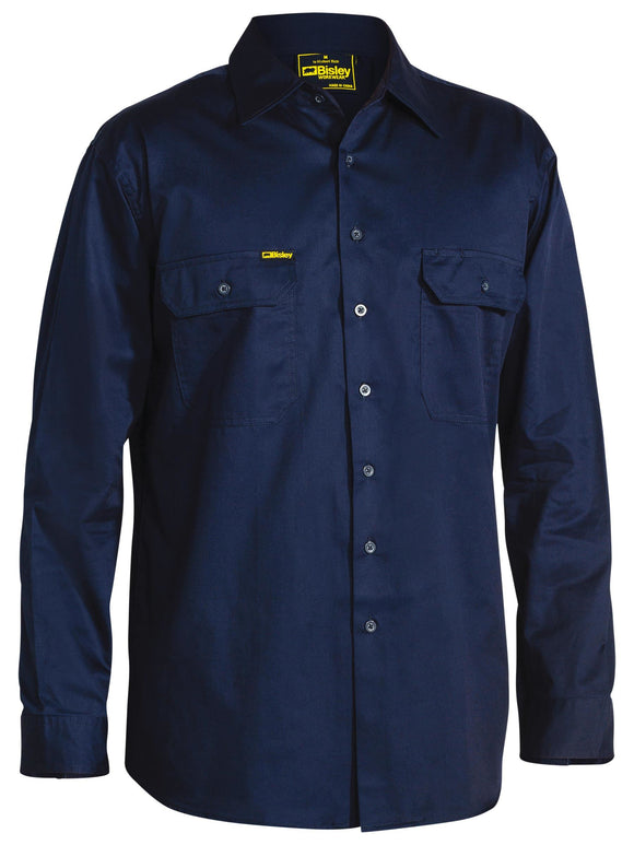 Bisley Workwear Cool Lightweight Drill Shirt Navy