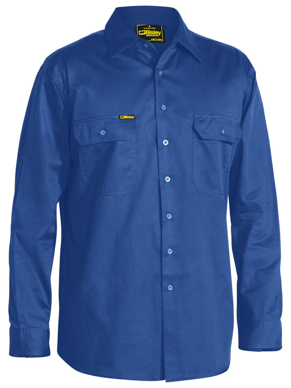 Bisley Workwear Cool Lightweight Drill Shirt Royal