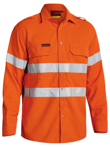 Bisley Workwear TenCate Tecasafe® Plus 700 Taped Hi Vis FR Vented Shirt Orange