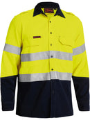 Bisley Workwear TenCate Tecasafe® Plus 700 Taped Hi Vis FR Vented Shirt Yellow/Navy