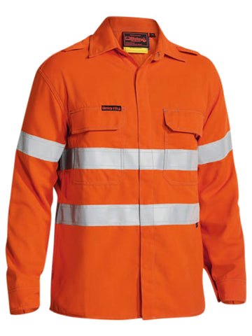 Bisley Workwear TenCate Tecasafe® Plus Taped Hi Vis FR Non Vented Shirt - Long Sleeve Orange - Discontinued
