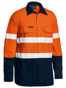 Bisley Workwear TenCate Tecasafe® Plus 480 Taped Hi Vis Lightweight FR Vented Shirt Orange/Navy - Discontinued
