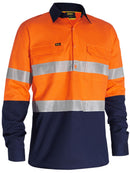 Bisley Workwear X Airflow™ Closed Front Taped Hi Vis Ripstop Shirt Orange/Navy