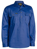 Bisley Workwear Closed Front Cotton Drill Shirt Royal