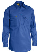 Bisley Workwear Closed Front Cool Lightweight Drill Shirt Royal