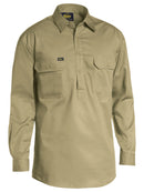 Bisley Workwear Closed Front Cool Lightweight Drill Shirt Khaki