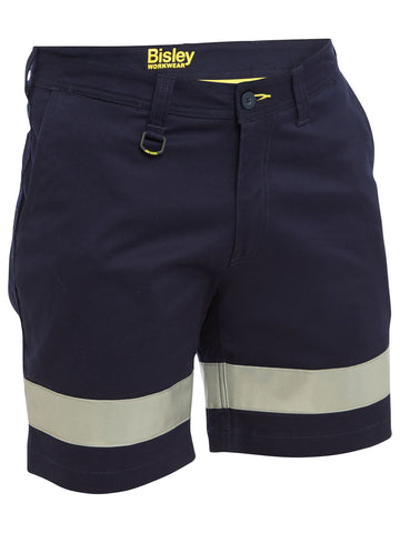 Bisley Workwear Taped Stretch Cotton Drill Short Short Navy