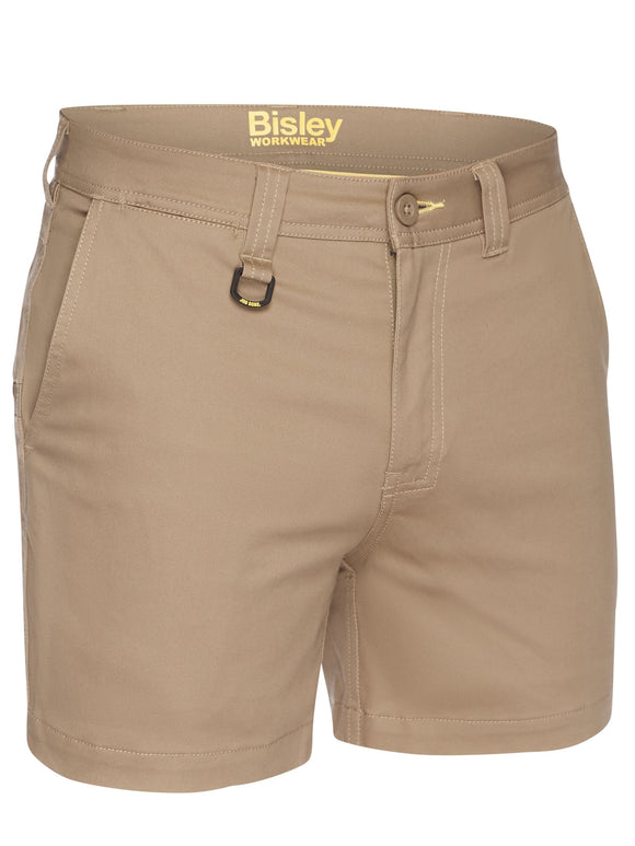 Bisley Workwear Stretch Cotton Drill Short Short Khaki