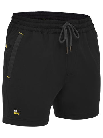 Bisley Workwear Flx & Move™ 4-Way Stretch Elastic Waist Short Black