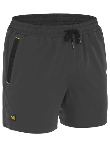 Bisley Workwear Flx & Move™ 4-Way Stretch Elastic Waist Short Charcoal
