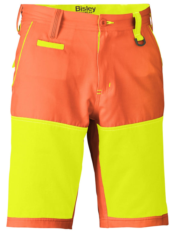 Bisley Workwear Double Hi Vis Short Orange/Yellow - Discontinued