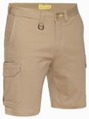 Bisley Workwear Stretch Cotton Drill Cargo Short Khaki