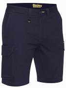 Bisley Workwear Stretch Cotton Drill Cargo Short Navy