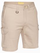 Bisley Workwear Stretch Cotton Drill Cargo Short Stone
