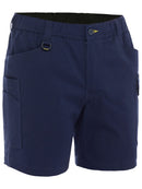 Bisley Workwear Stretch Cotton Elastic Waist Cargo Short Navy